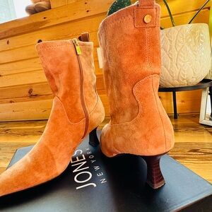 Jones New York Women's Brown Suede Heeled Boots